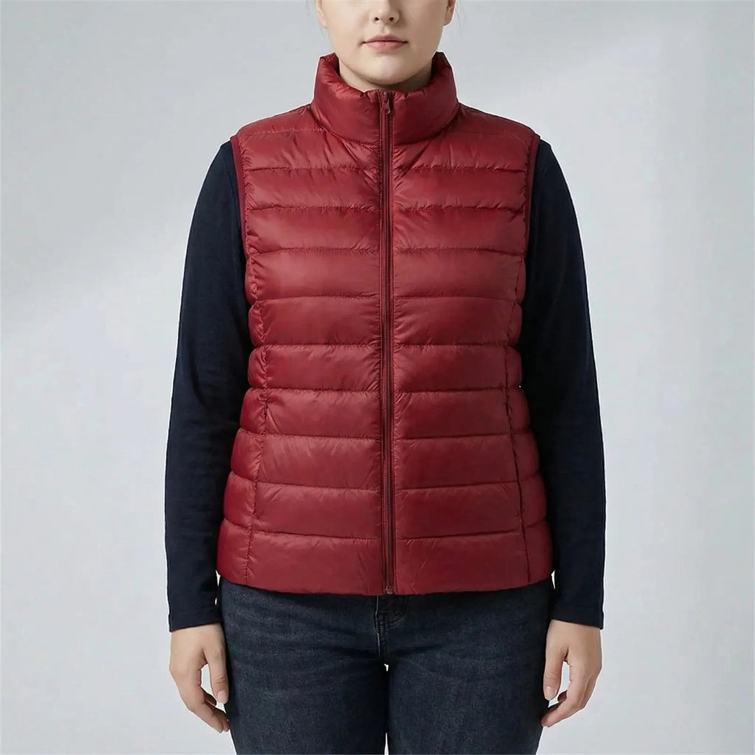 Elodine — Slim Fit Stand Collar Puffer Vest (10), StyleTruly