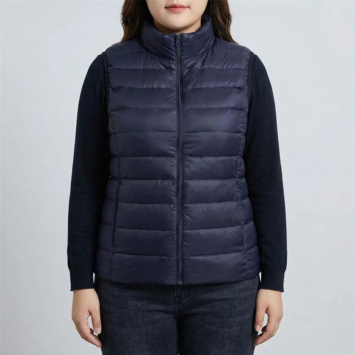 Elodine — Slim Fit Stand Collar Puffer Vest (11), StyleTruly