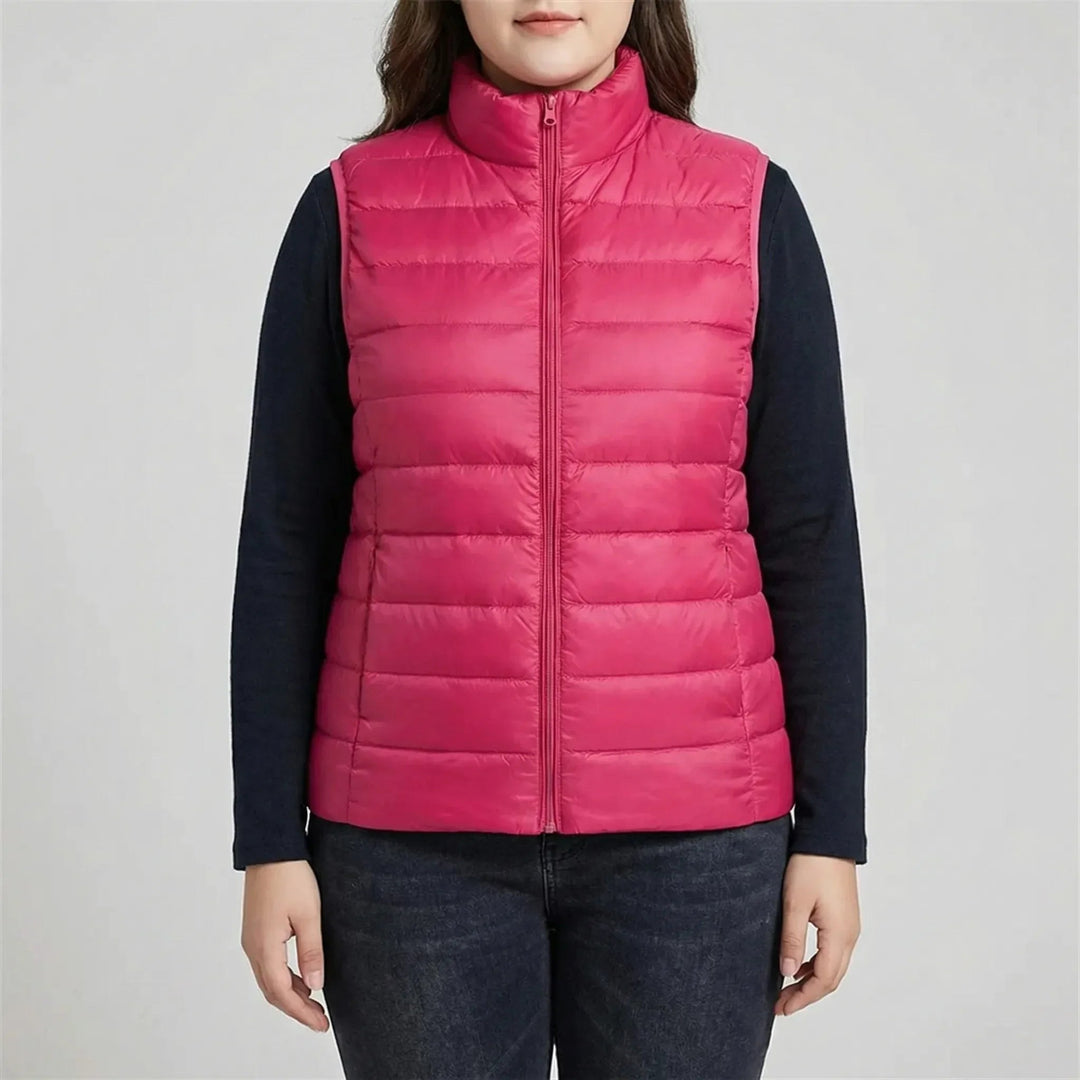Elodine — Slim Fit Stand Collar Puffer Vest (12), StyleTruly