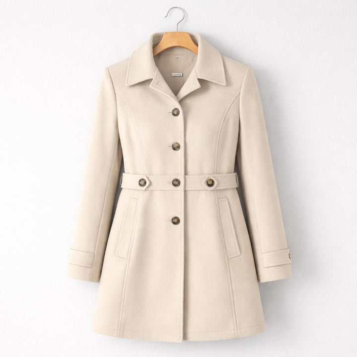 Elvina Single Breasted Wool Blend Winter Coat for Women