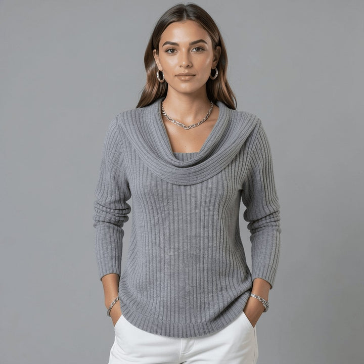 Cowl Neck Merino Wool Sweater for Women