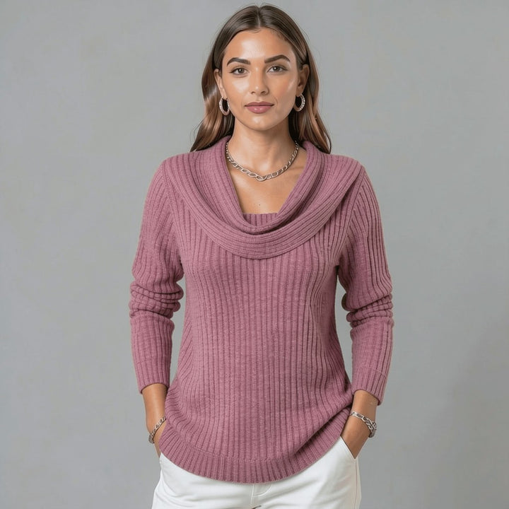 Cowl Neck Merino Wool Sweater for Women
