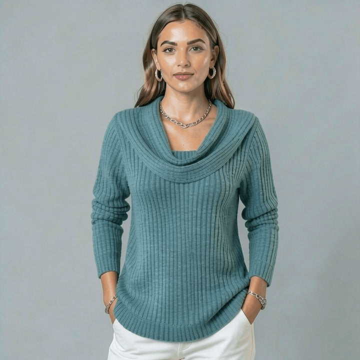 Cowl Neck Merino Wool Sweater for Women
