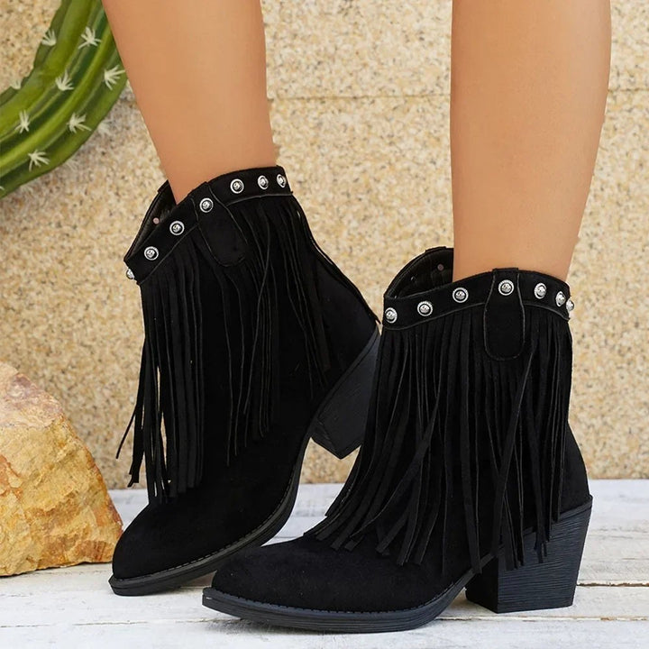 Everly studded fringe ankle boots — image 1