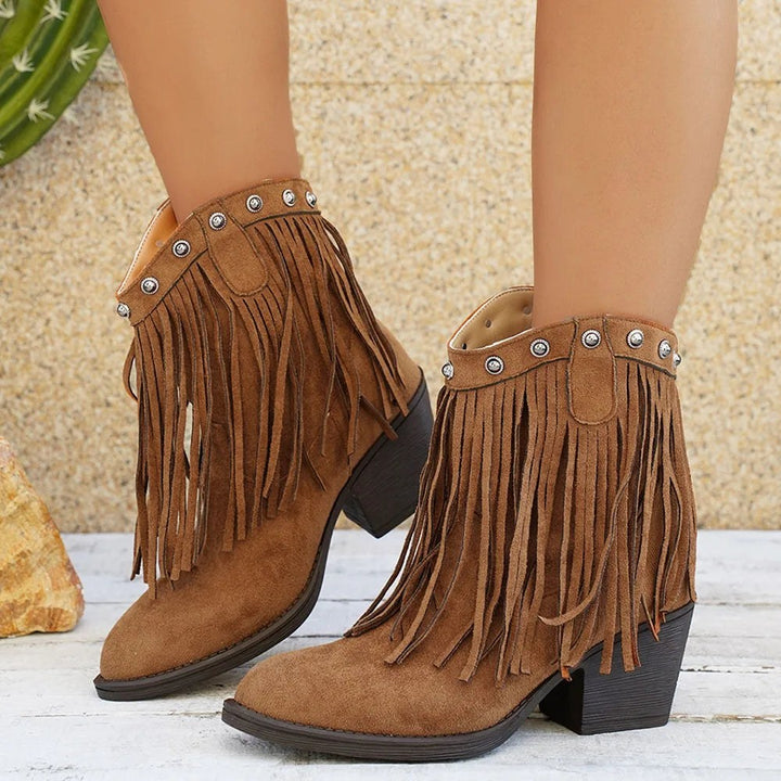 Everly studded fringe ankle boots — image 3