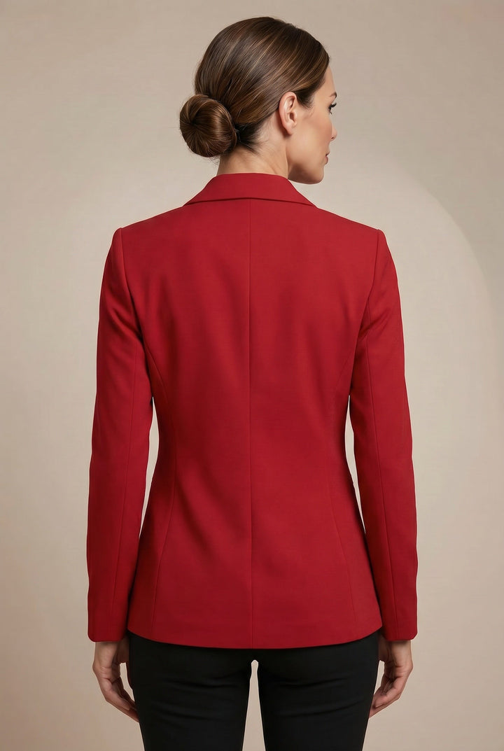 Fitted Blazer with Single Button and Slim Lapel