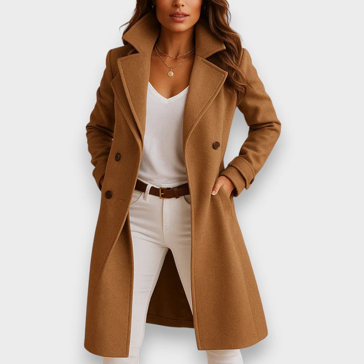 Firmine Classic Notch Lapel Wool Coat for Women