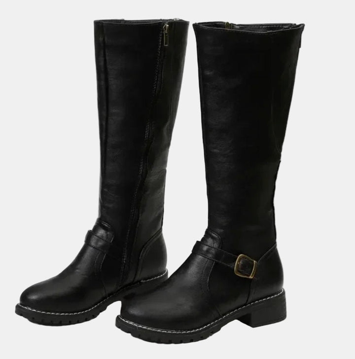 Flat Riding Knee High Boots — knee high boots for women in black