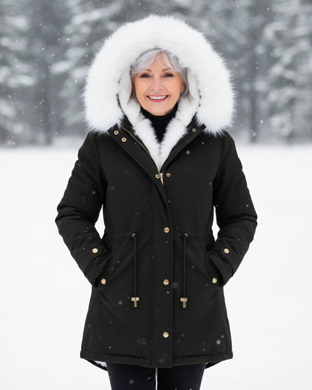 Victoire — Fur Hood Parka Winter Jacket for Women