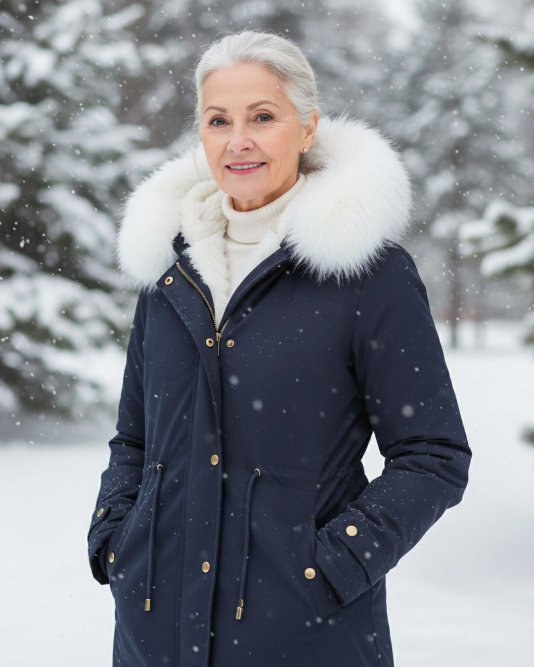 Victoire — Fur Hood Parka Winter Jacket for Women