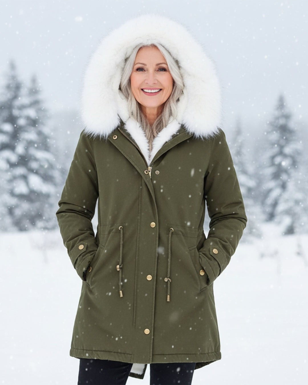 Victoire — Fur Hood Parka Winter Jacket for Women