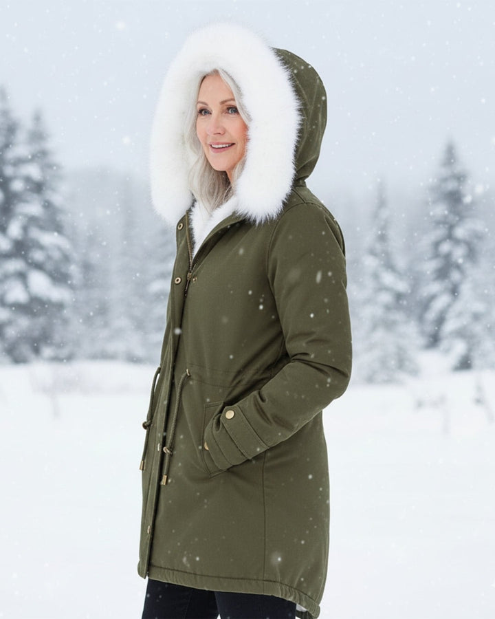 Victoire — Fur Hood Parka Winter Jacket for Women