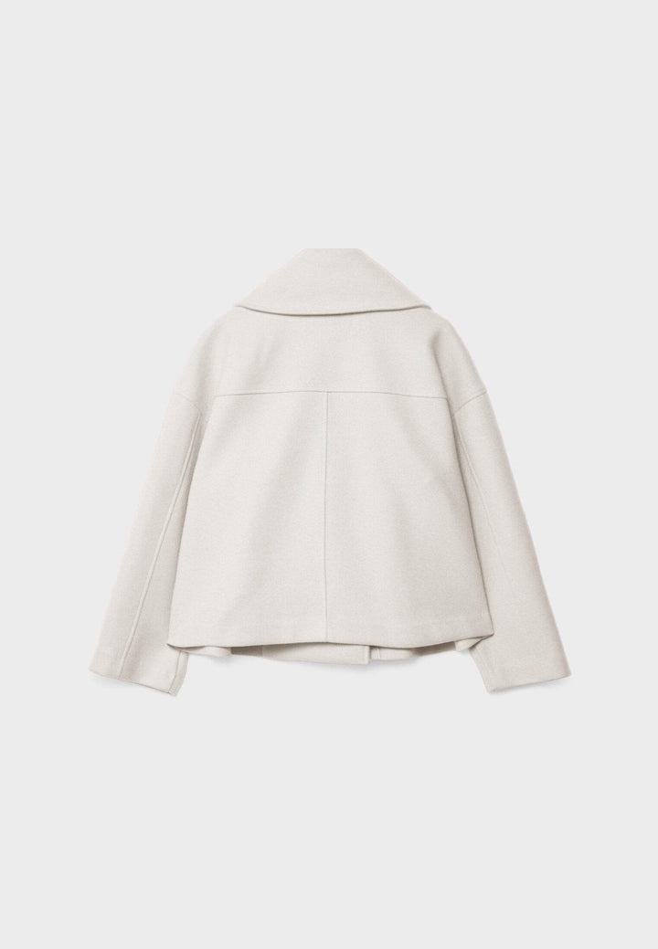 Gaetane Double Breasted Cropped Wool Blend Coat for Women