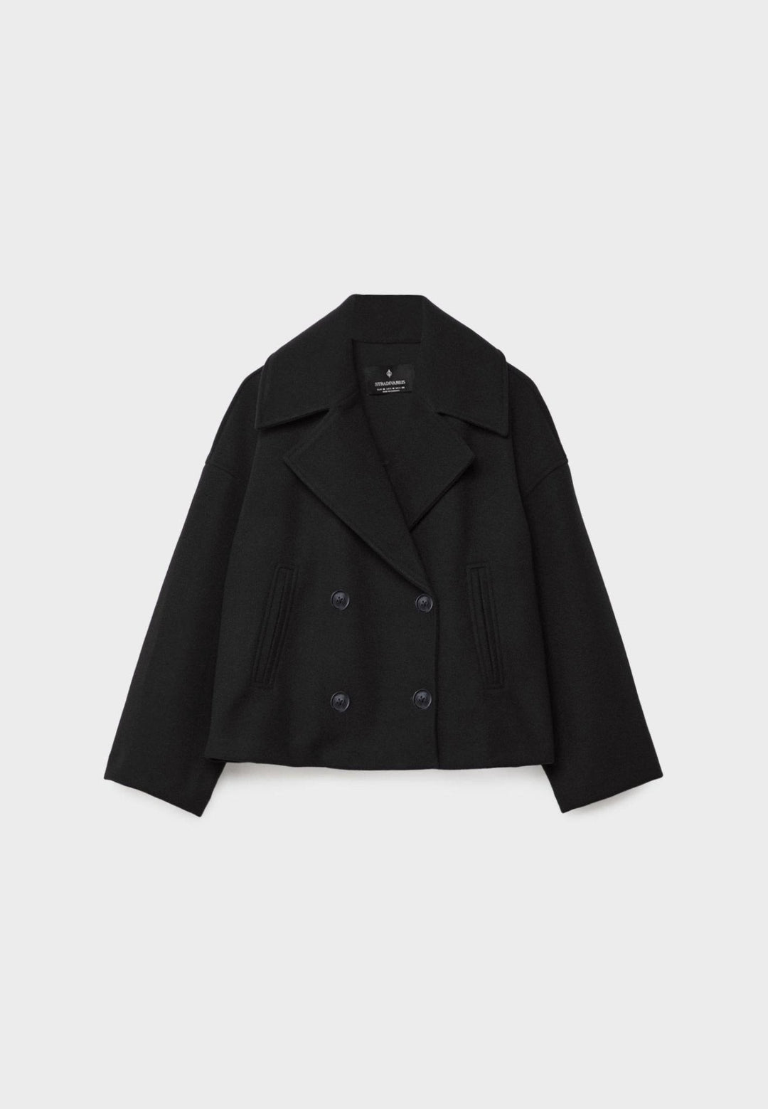 Gaetane Double Breasted Cropped Wool Blend Coat for Women
