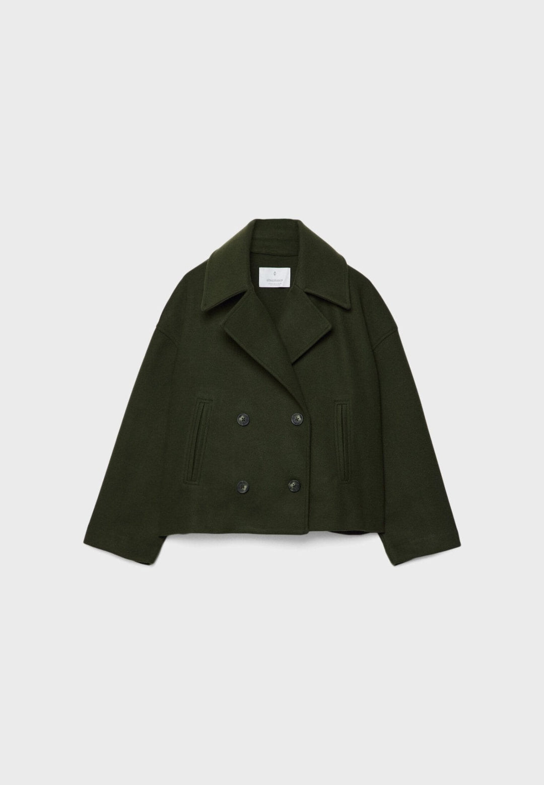 Gaetane Double Breasted Cropped Wool Blend Coat for Women