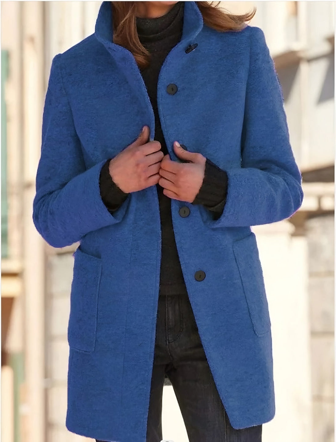 Garance — Classic Single Breasted Wool Blend Coat for Women (2), StyleTruly