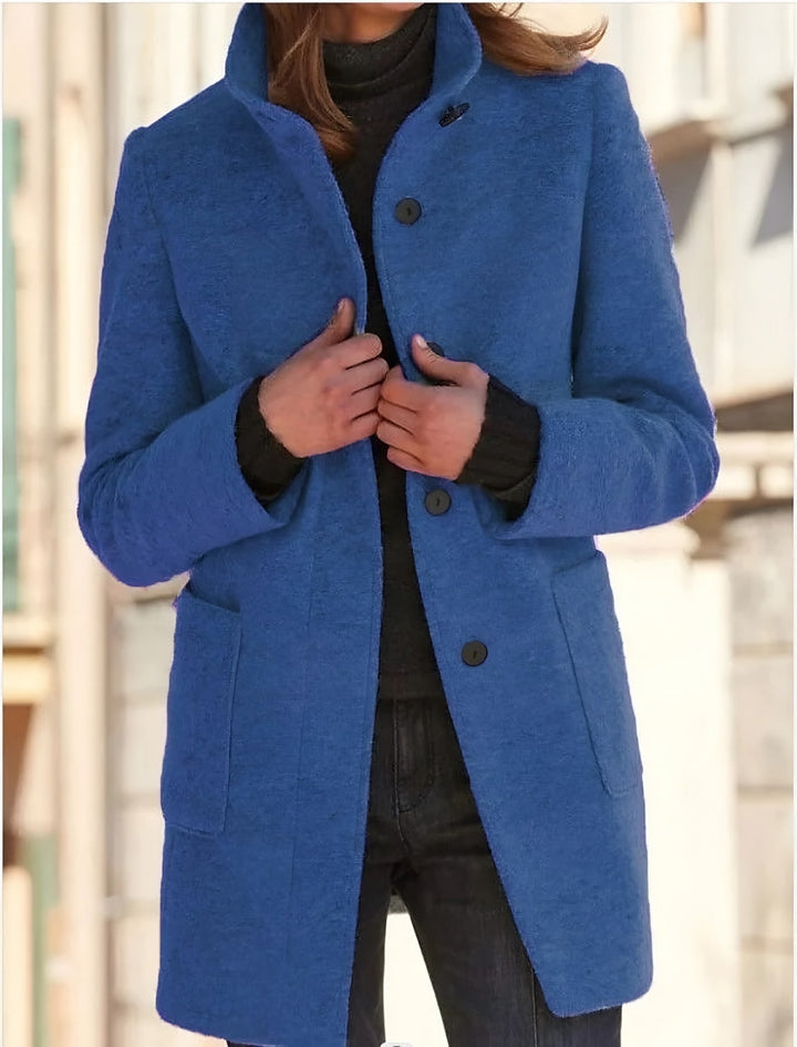 Garance — Classic Single Breasted Wool Blend Coat for Women (2), StyleTruly