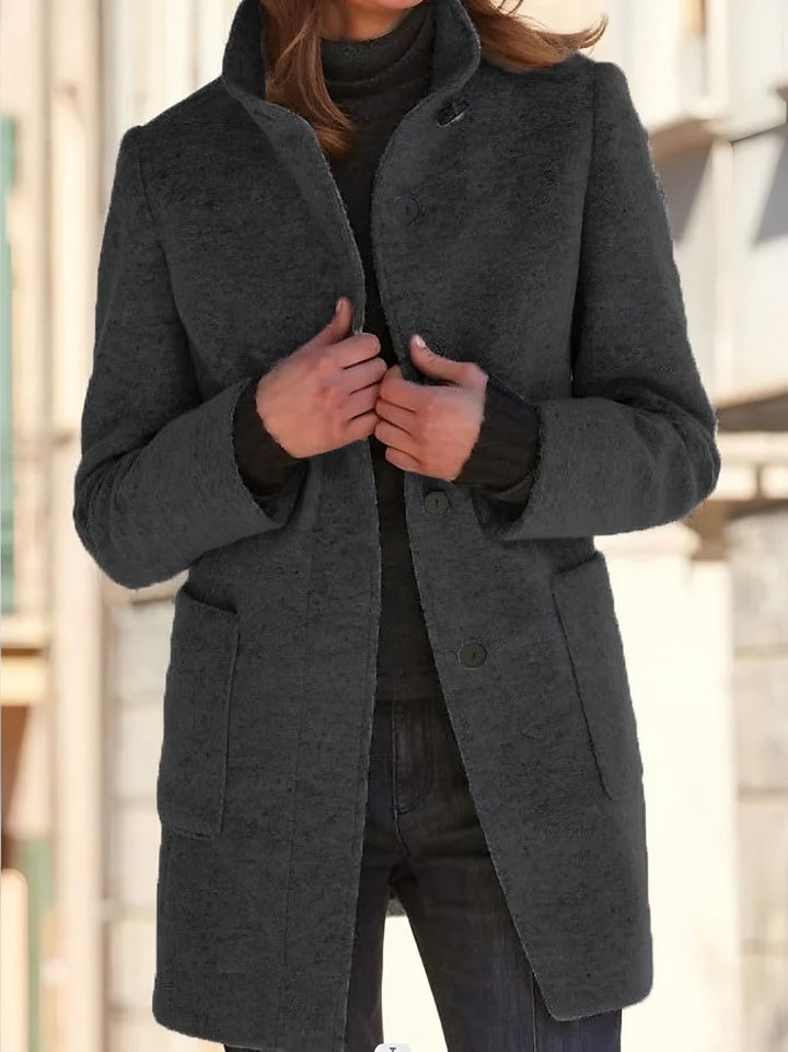 Garance — Classic Single Breasted Wool Blend Coat for Women (5), StyleTruly