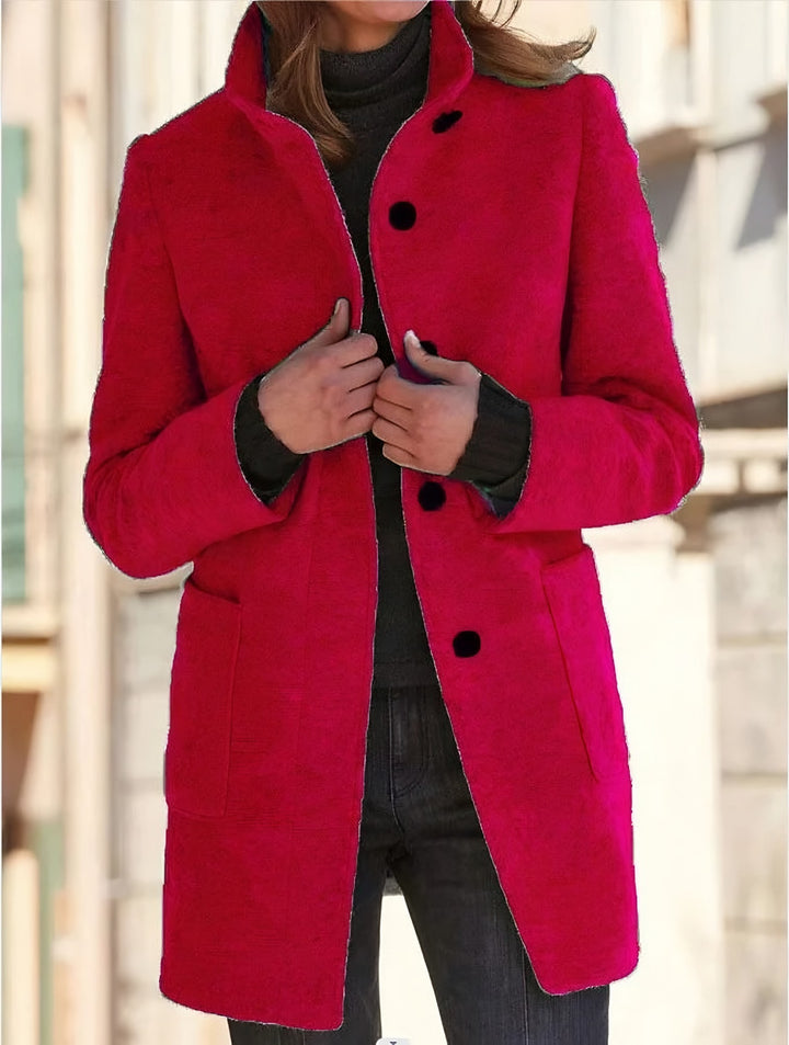 Garance — Classic Single Breasted Wool Blend Coat for Women (7), StyleTruly