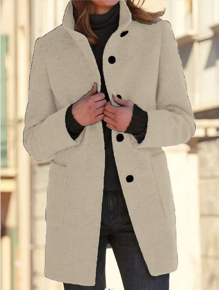 Garance — Classic Single Breasted Wool Blend Coat for Women (8), StyleTruly