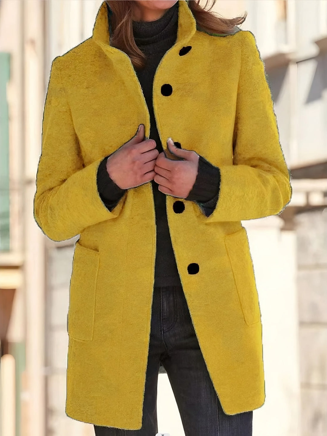 Garance — Classic Single Breasted Wool Blend Coat for Women (11), StyleTruly