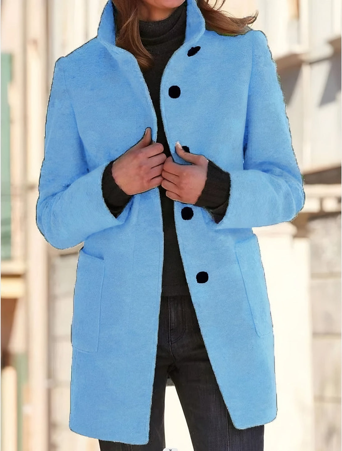 Garance — Classic Single Breasted Wool Blend Coat for Women (13), StyleTruly