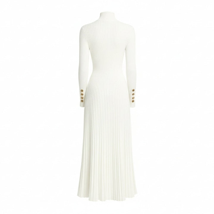 Pleated Turtleneck Sweater Dress for Women