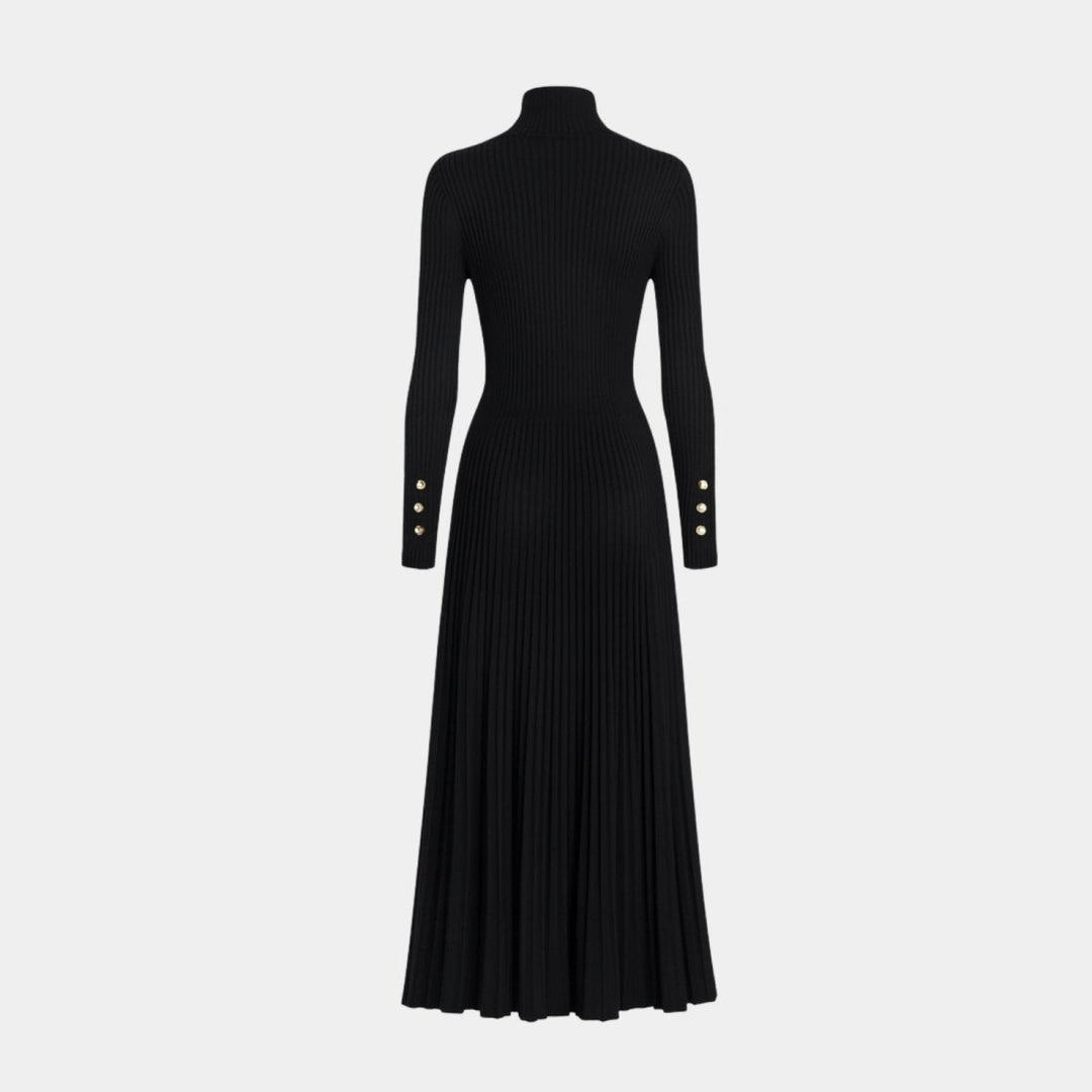 Pleated Turtleneck Sweater Dress for Women