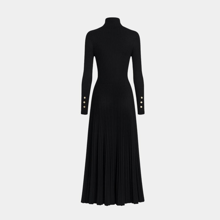 Pleated Turtleneck Sweater Dress for Women