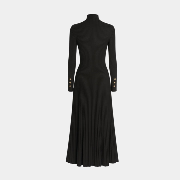 Pleated Turtleneck Sweater Dress for Women