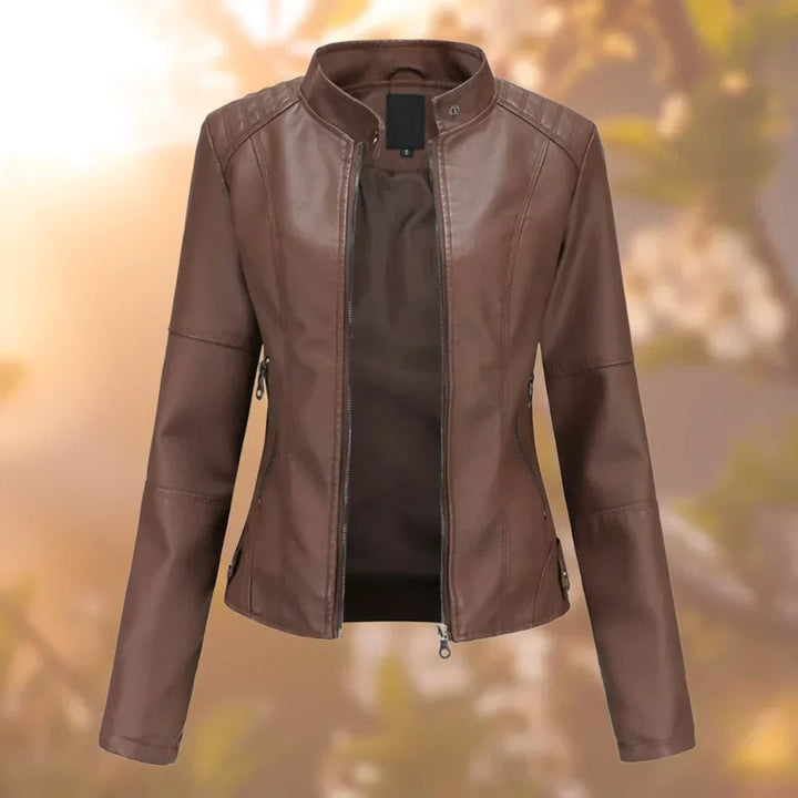 Georgia zip up leather jacket — image 2