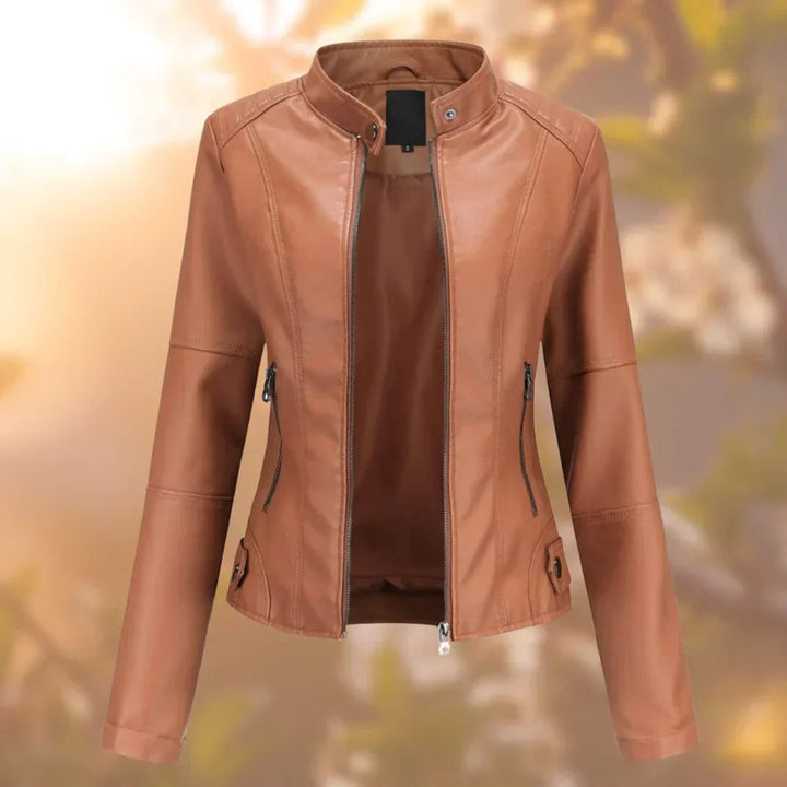Georgia zip up leather jacket — image 3