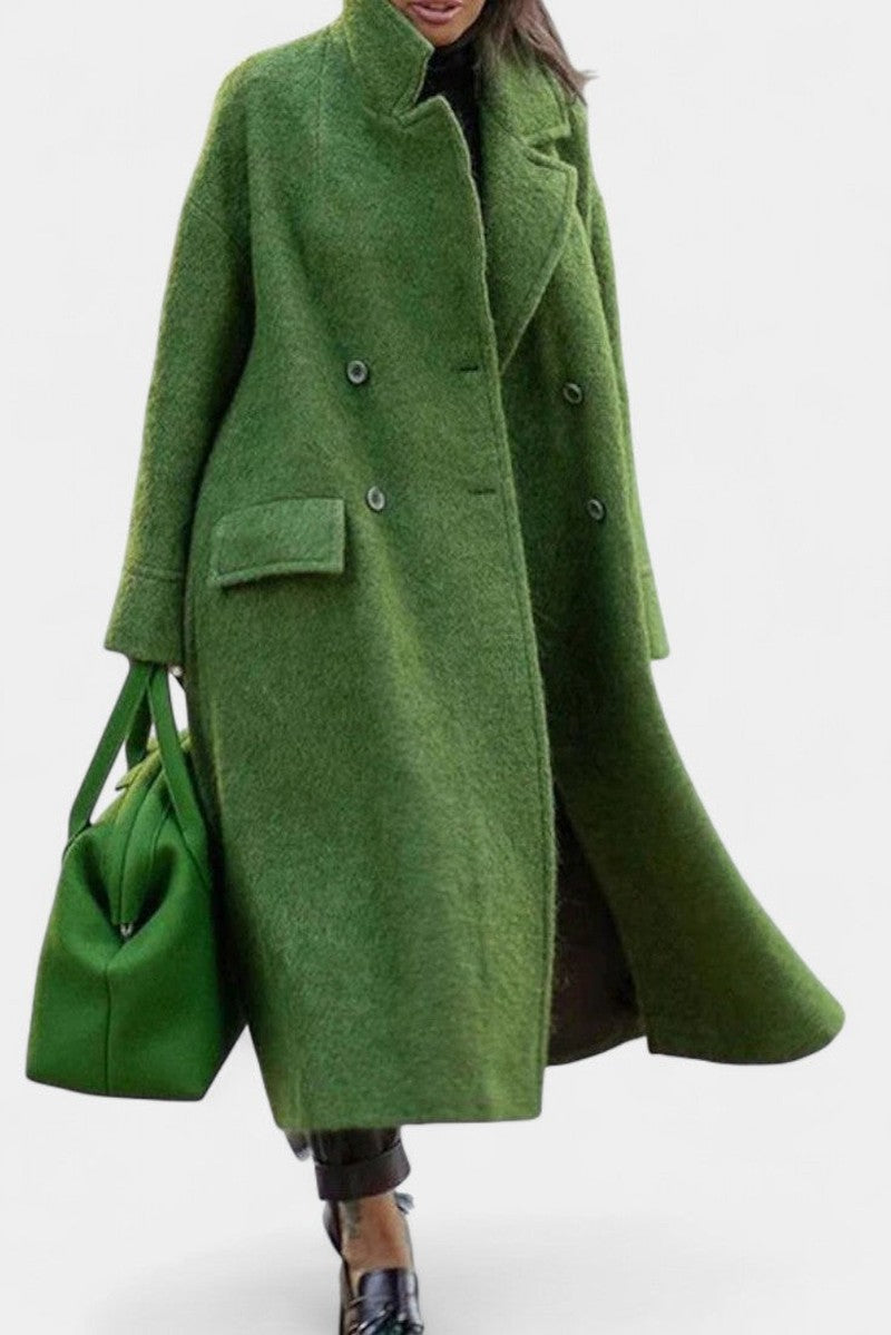 Germaine Oversized Double Breasted Longline Wool Coat for Women