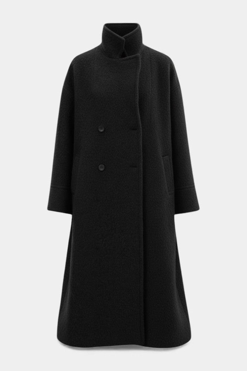 Germaine Oversized Double Breasted Longline Wool Coat for Women