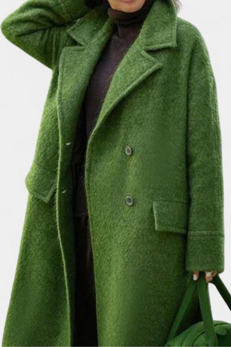 Germaine Oversized Double Breasted Longline Wool Coat for Women