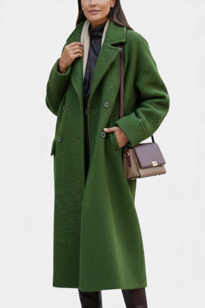 Germaine Oversized Double Breasted Longline Wool Coat for Women