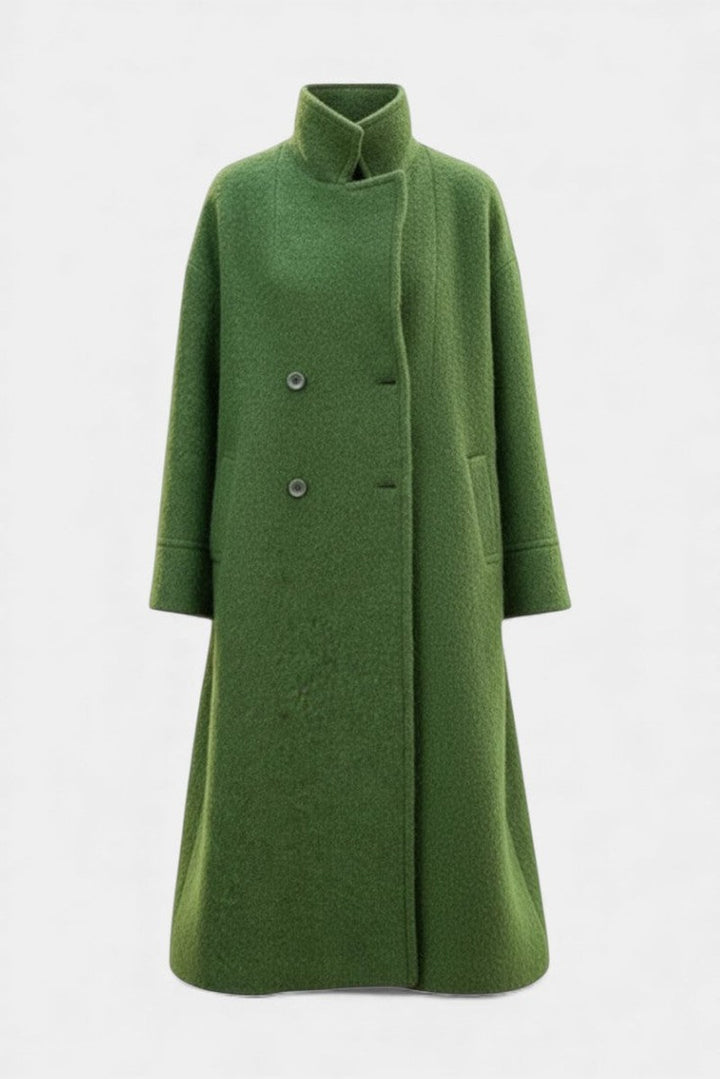 Germaine Oversized Double Breasted Longline Wool Coat for Women