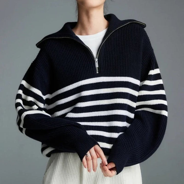 Striped Knit Sweater for Women