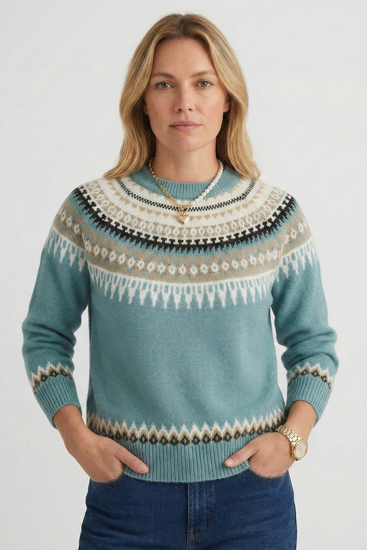 Fair Isle Knit Sweater for Women