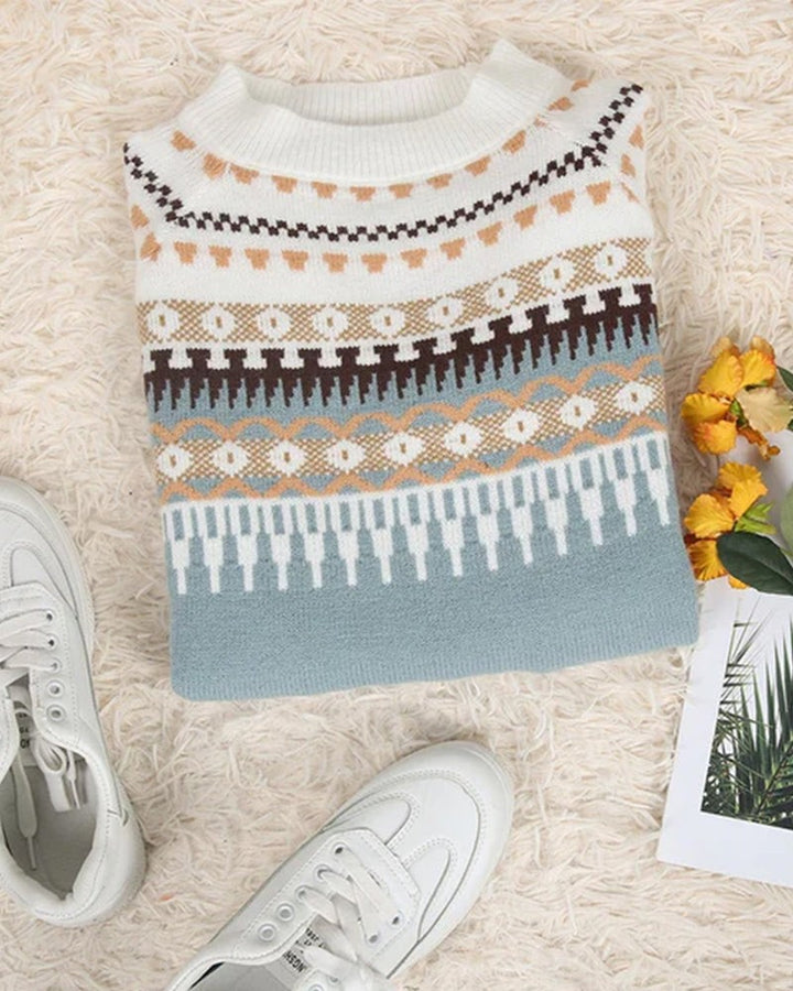 Fair Isle Knit Sweater for Women