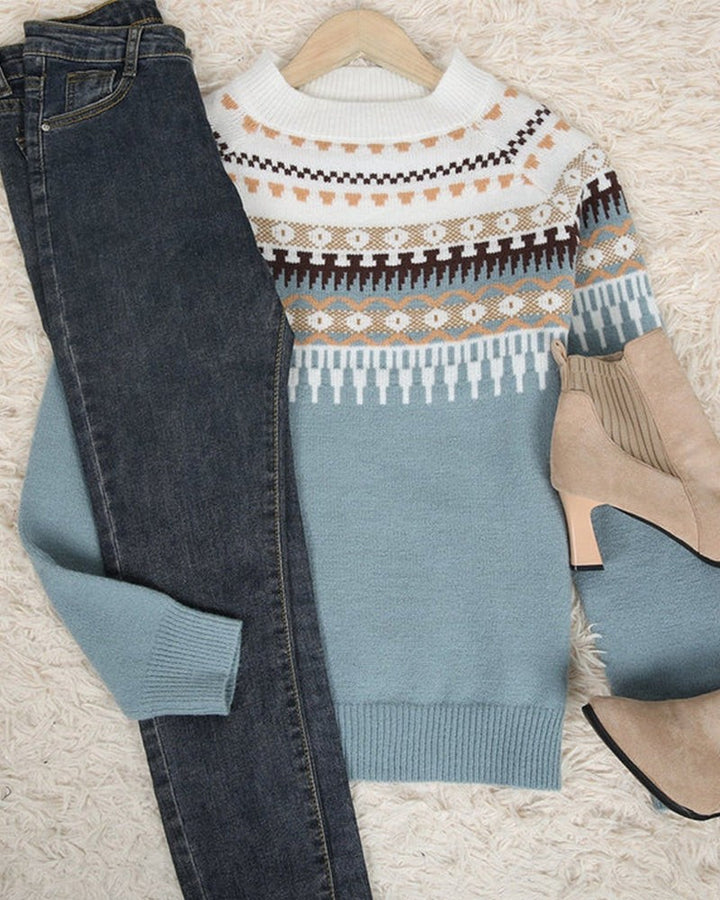 Fair Isle Knit Sweater for Women