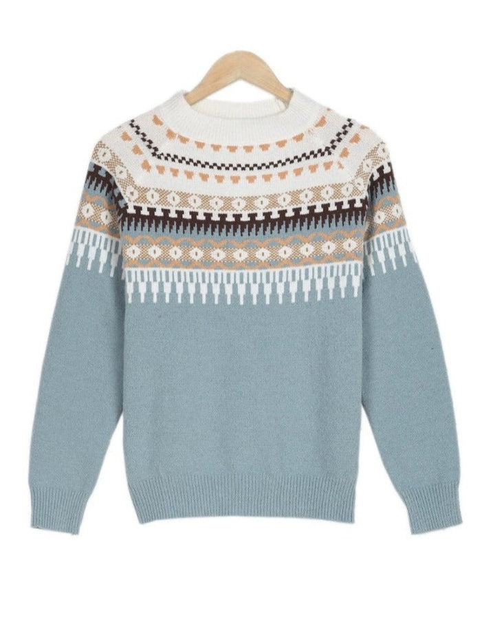 Fair Isle Knit Sweater for Women