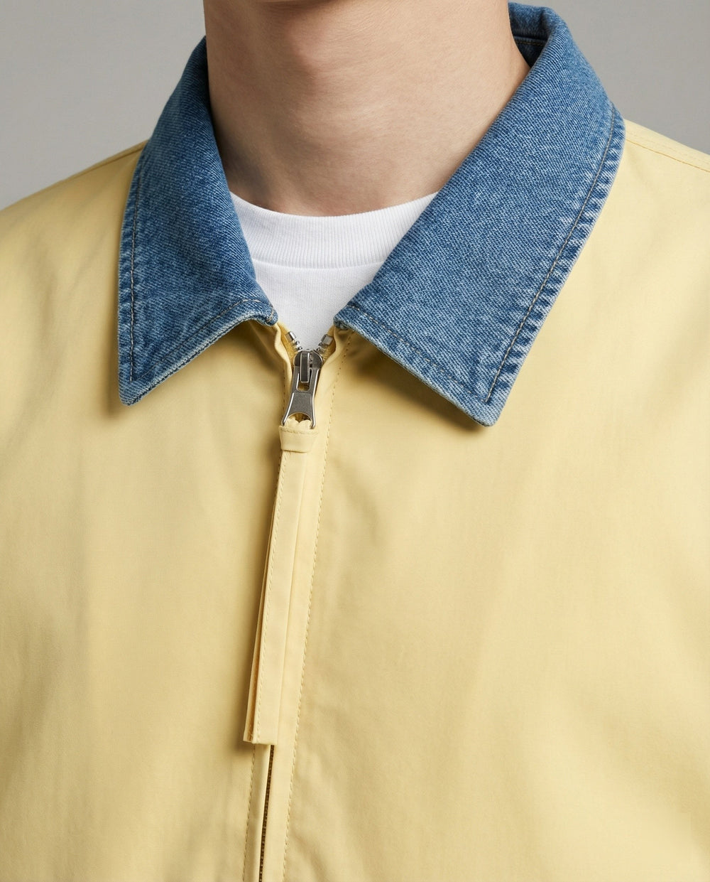 Greta denim collar faux leather jacket — image 2