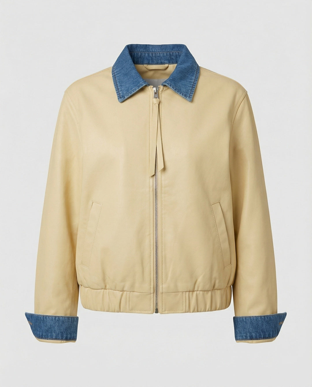 Greta denim collar faux leather jacket — image 5