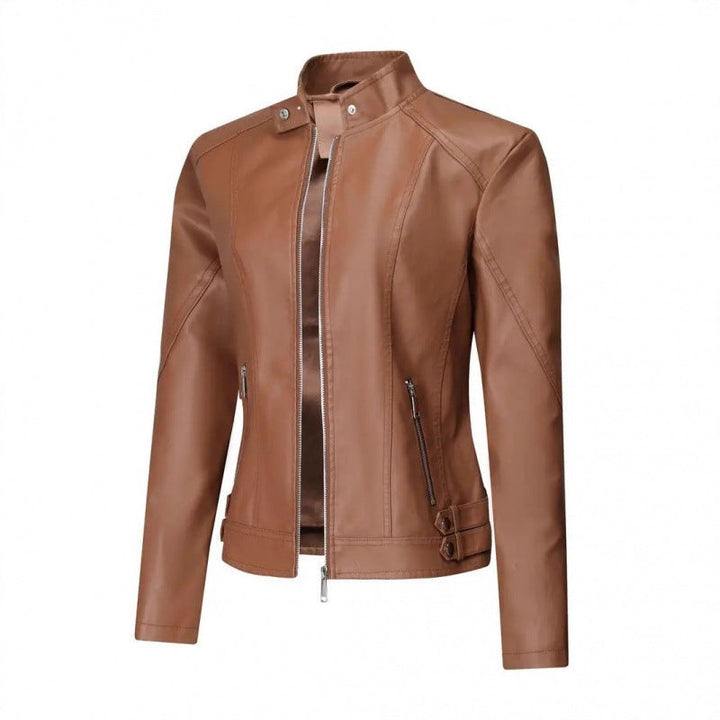 Harper zip up leather racer jacket — image 7