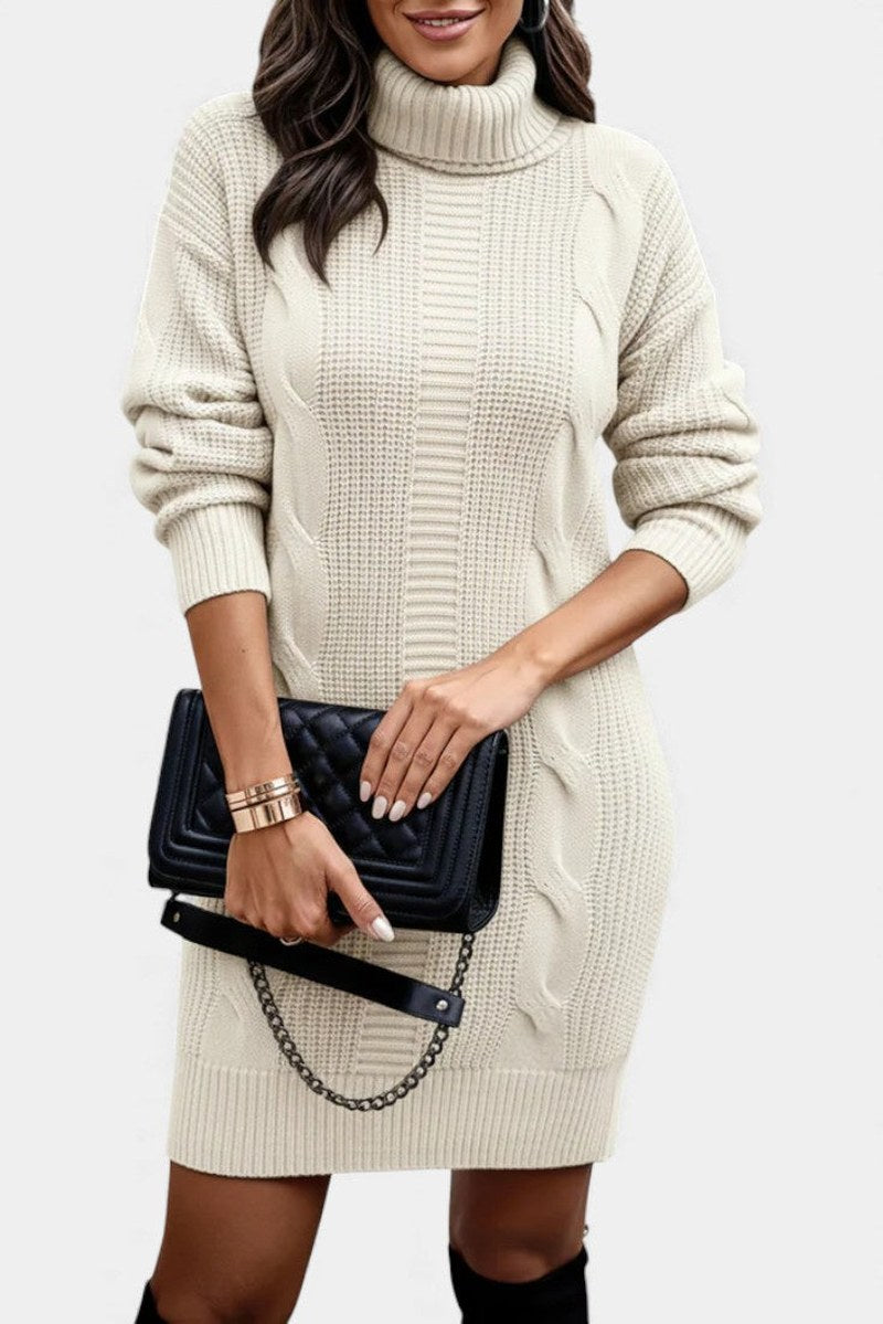 Helaine — Cable Knit Turtleneck Sweater Dress (5), StyleTruly