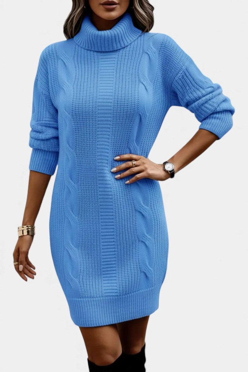 Helaine — Cable Knit Turtleneck Sweater Dress (7), StyleTruly