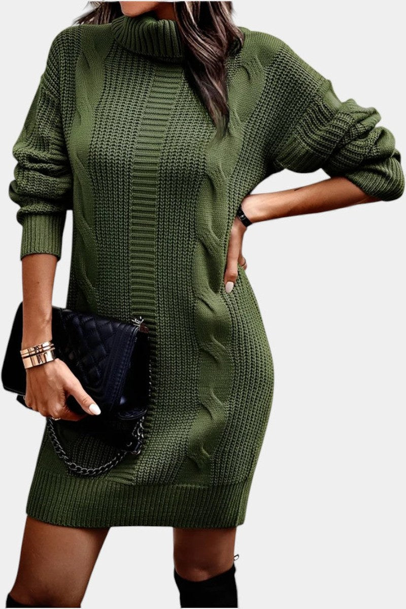 Helaine — Cable Knit Turtleneck Sweater Dress (11), StyleTruly