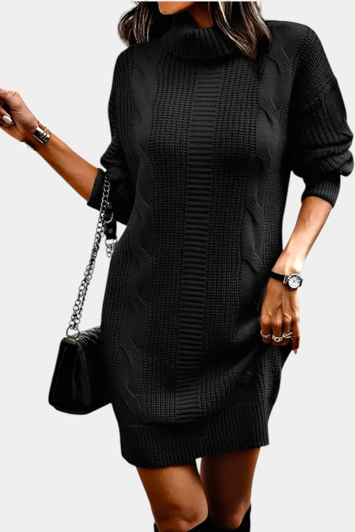 Helaine — Cable Knit Turtleneck Sweater Dress (13), StyleTruly