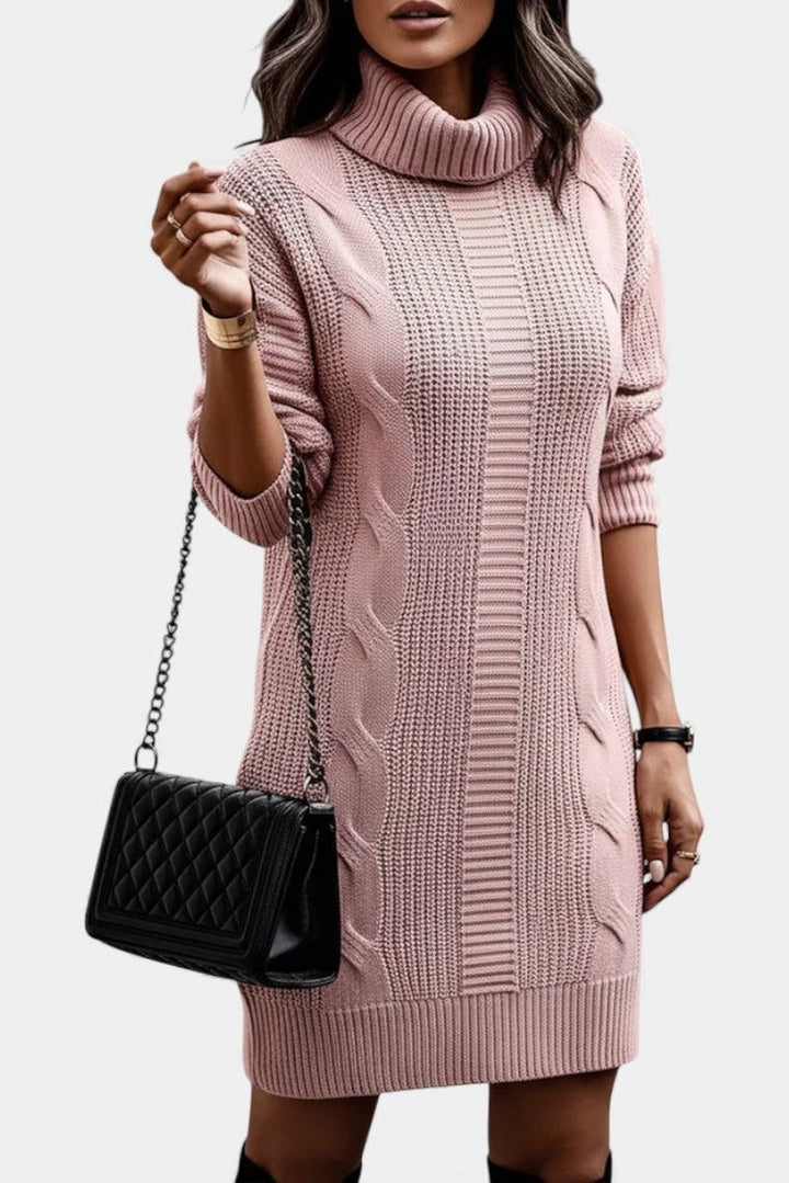 Helaine — Cable Knit Turtleneck Sweater Dress (15), StyleTruly